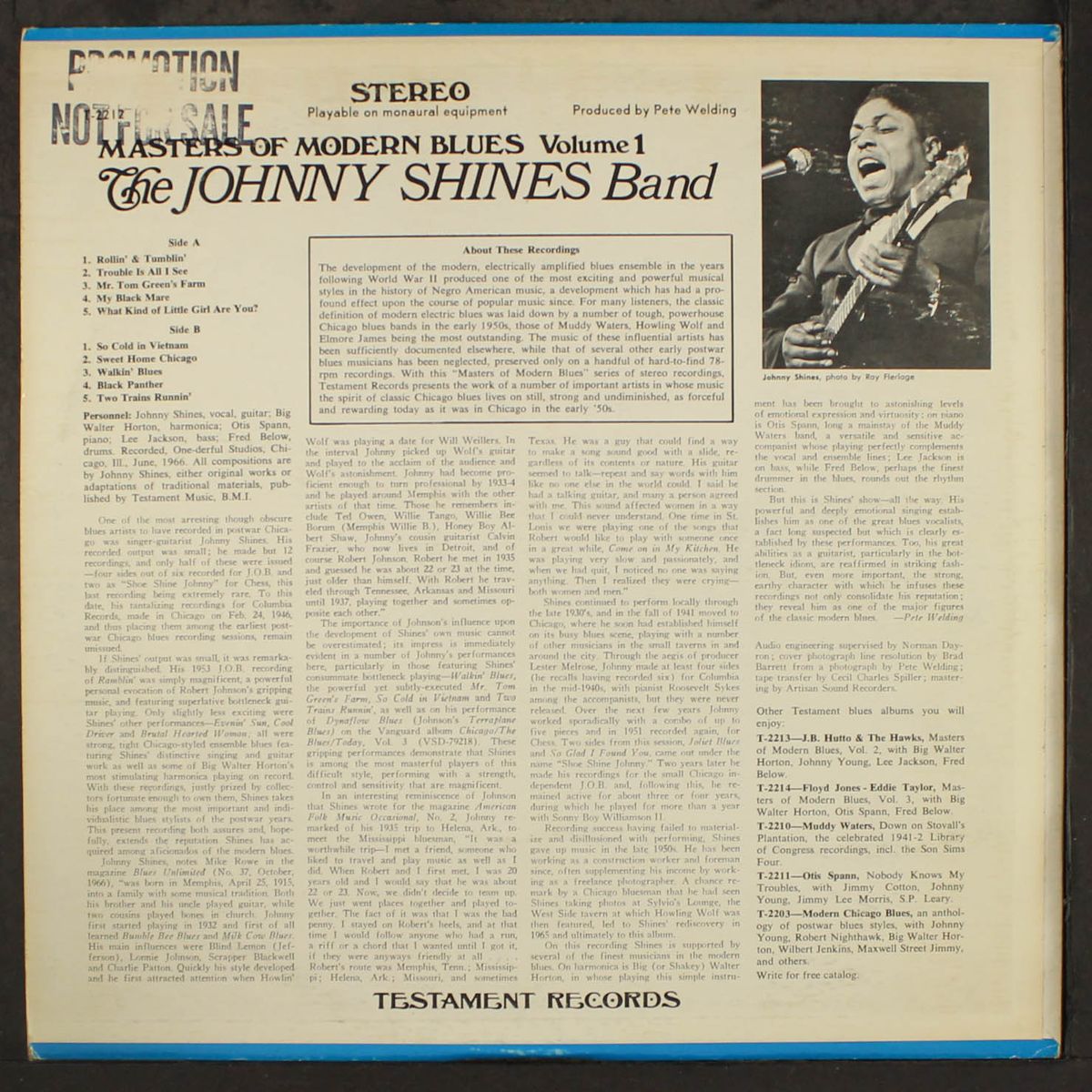 masters of modern blues, vol 1 by JOHNNY SHINES