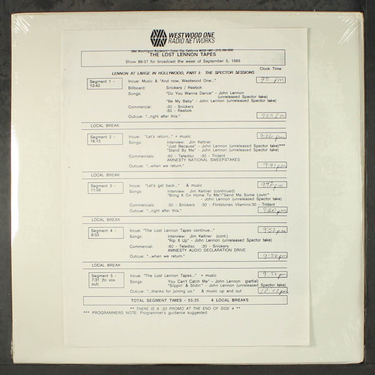 the lost lennon tapes 9/5/88 by JOHN LENNON