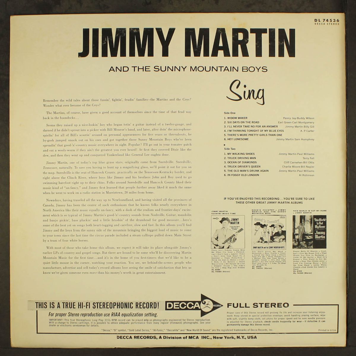 sing widow maker by JIMMY MARTIN