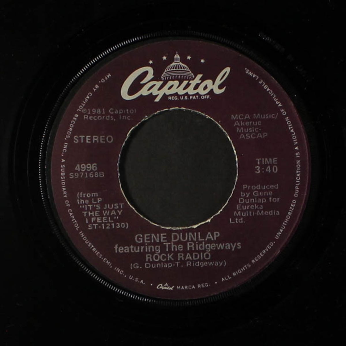 rock radio / should i take her back, should i let her go by GENE DUNLAP