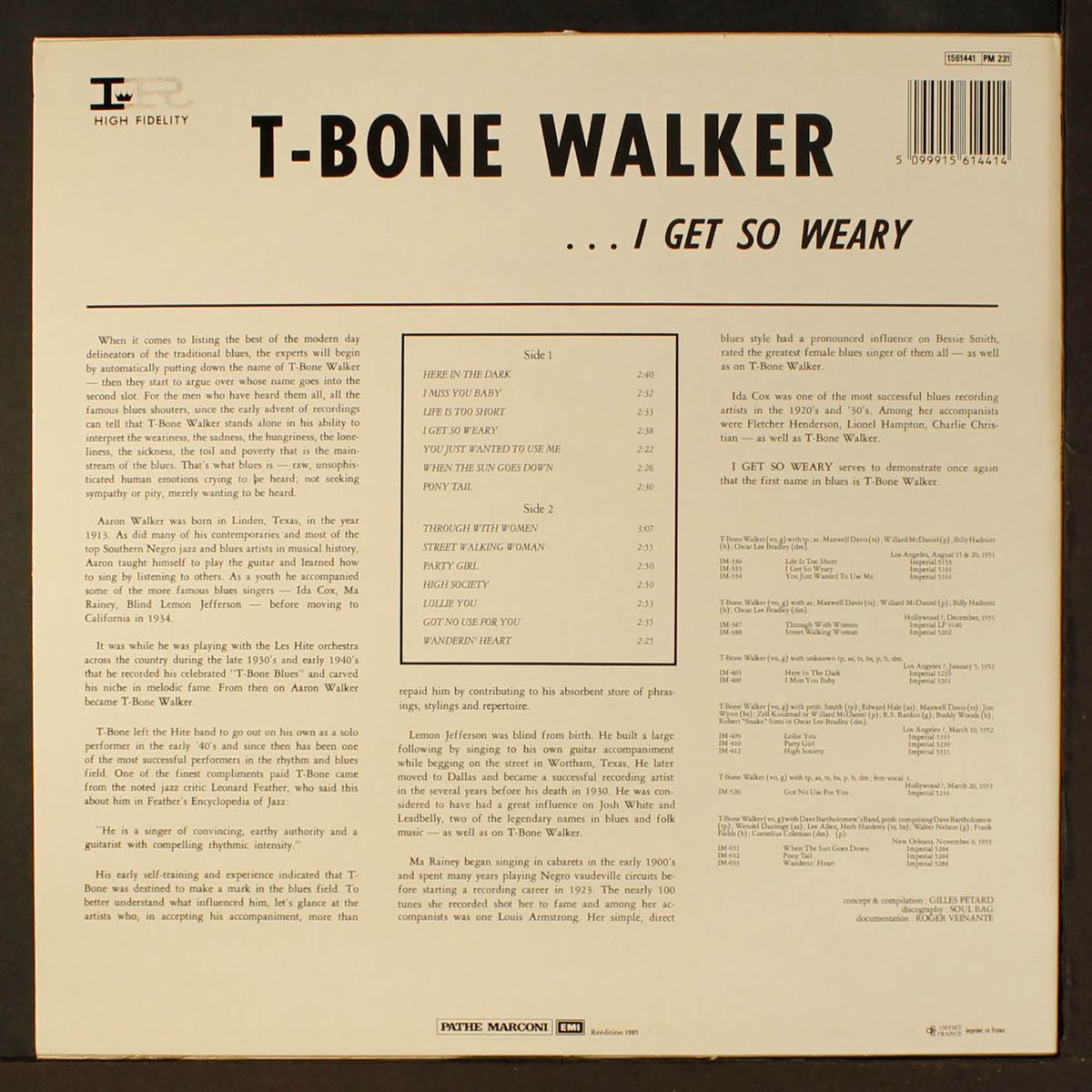 i get so weary by T-BONE WALKER