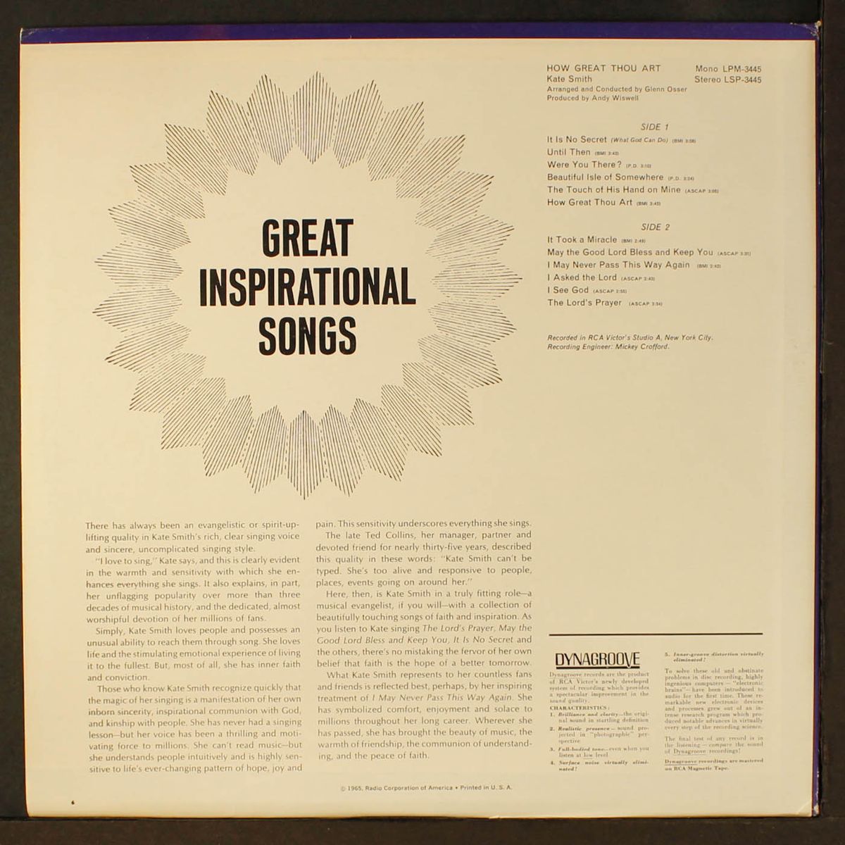 how great thou art by KATE SMITH