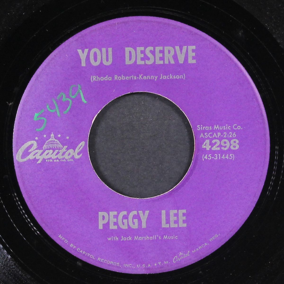 where do i go from here / you deserve by PEGGY LEE