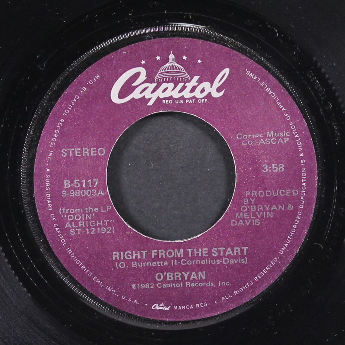 still water (love) / right from the start by O'BRYAN