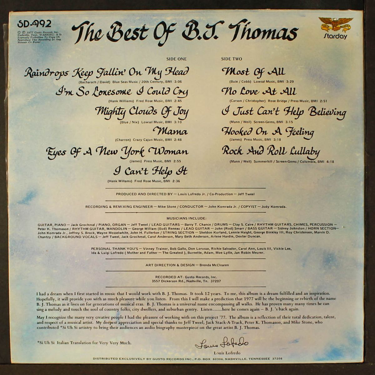 the best of by B.J. THOMAS