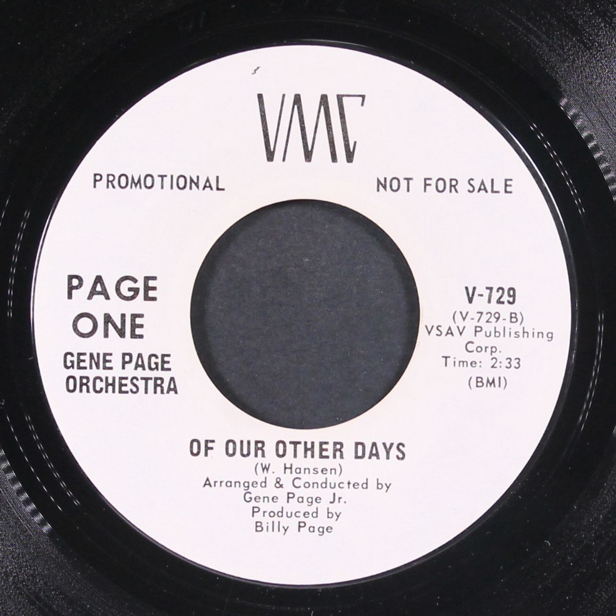 of our other days / walk away renee by GENE PAGE ORCHESTRA