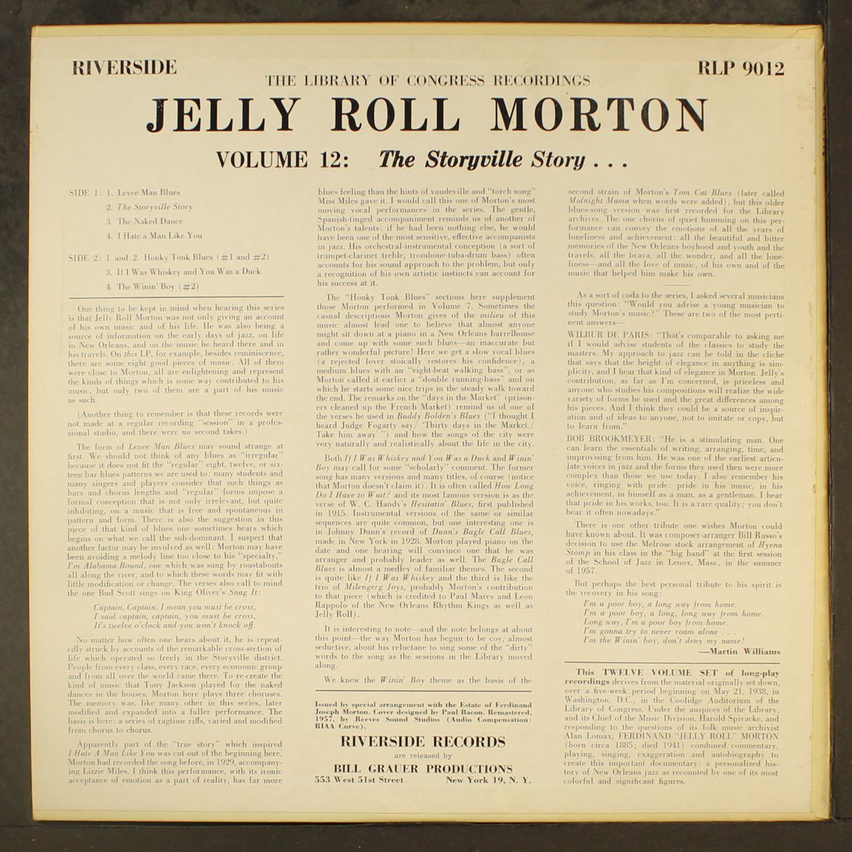 the storyville story, vol. 12 by JELLY ROLL MORTON
