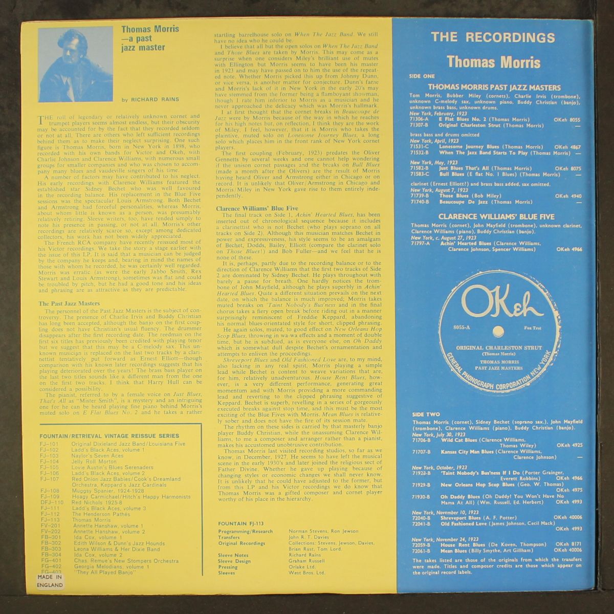 with his past jazz masters and clarence willaims by THOMAS MORRIS