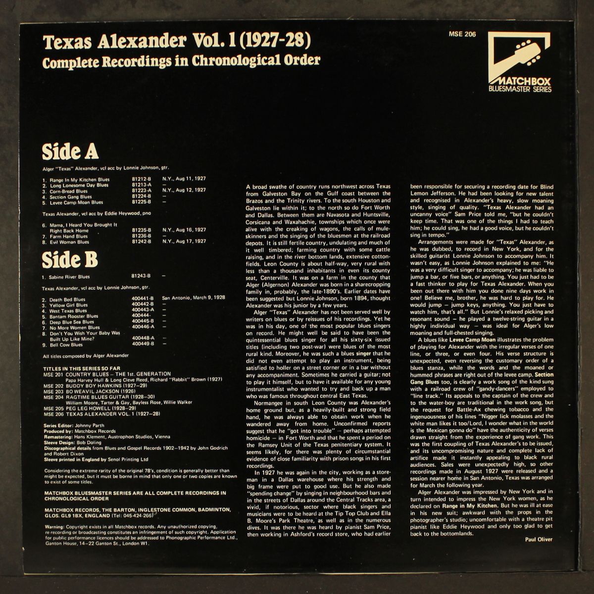 vol. 1, complete recordings in chronological order by TEXAS ALEXANDER