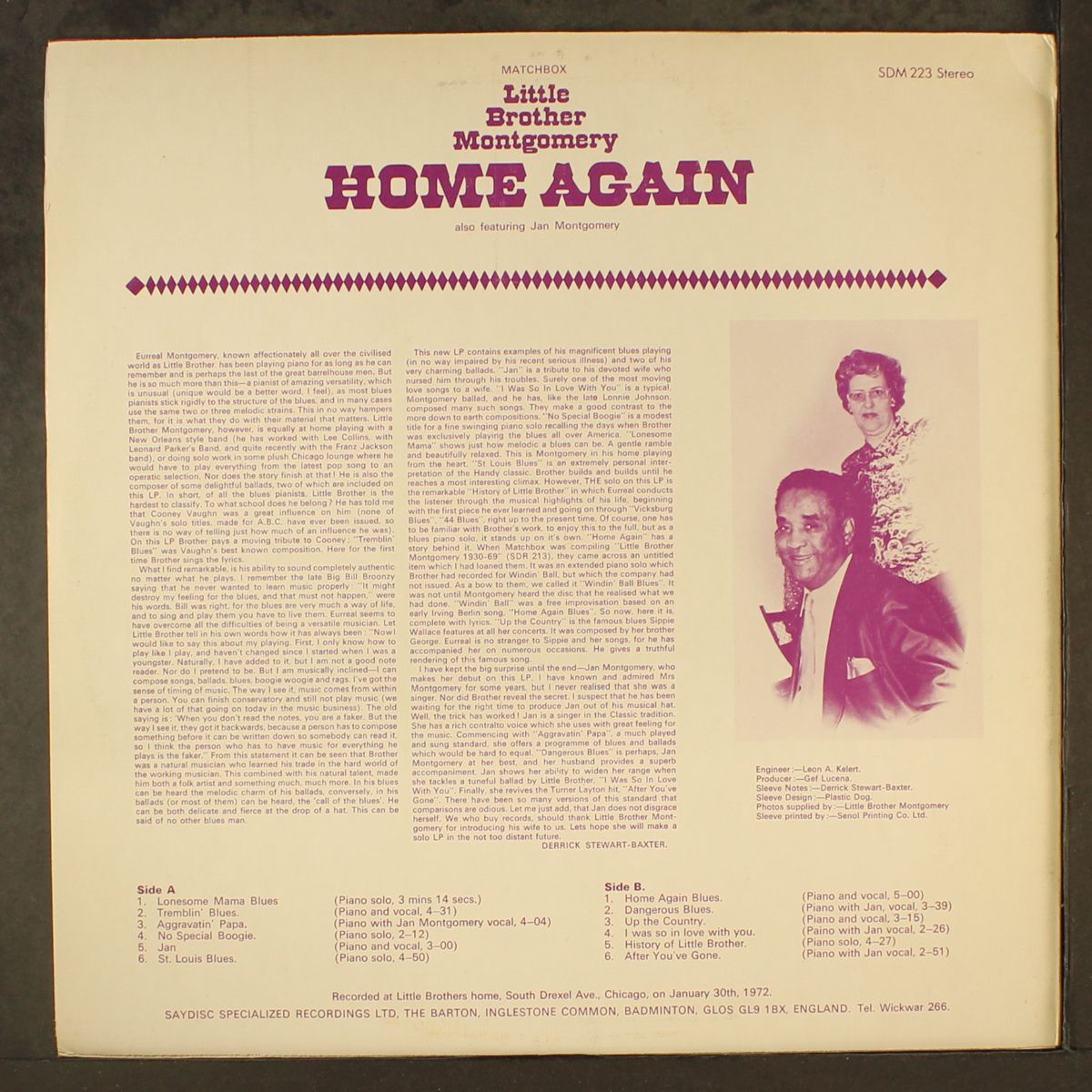 home again (chicago 1972) by LITTLE BROTHER MONTGOMERY