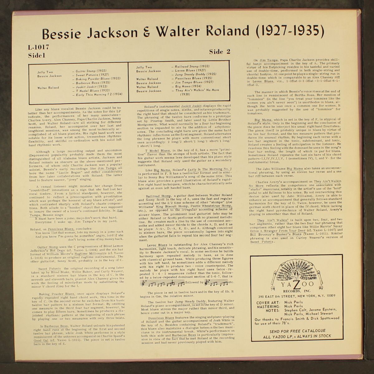 1927-1935 by BESSIE JACKSON & WALTER ROLAND