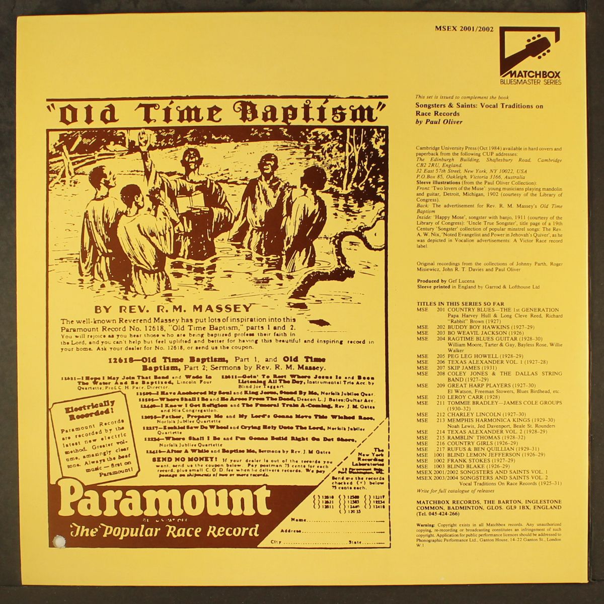 songsters & saints; vocal traditions on race records, vol. 1 by VARIOUS