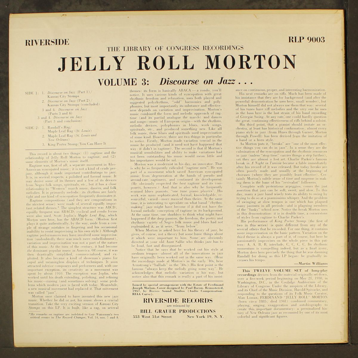 vol. 3, discourse on jazz by JELLY ROLL MORTON