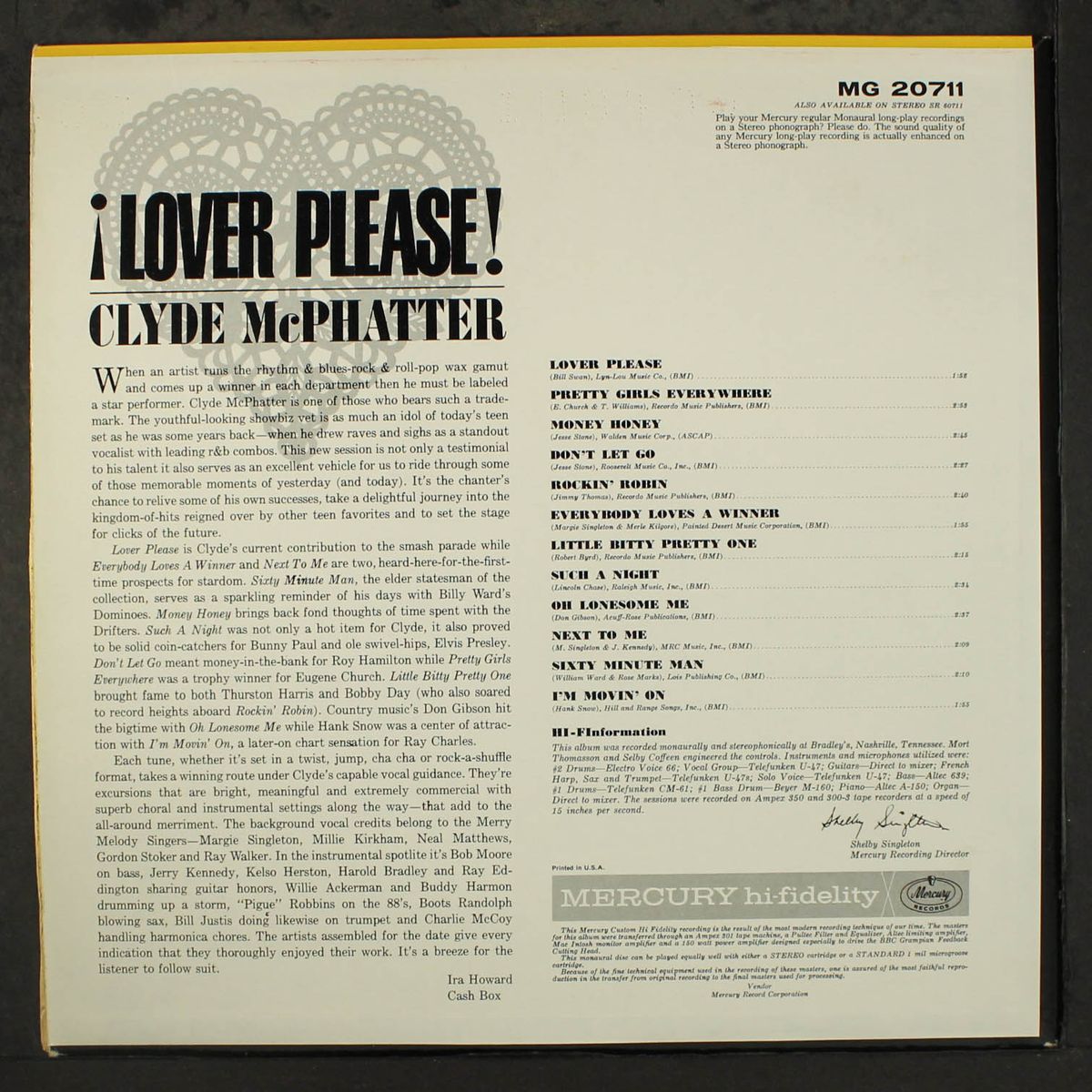 lover please! by CLYDE MCPHATTER