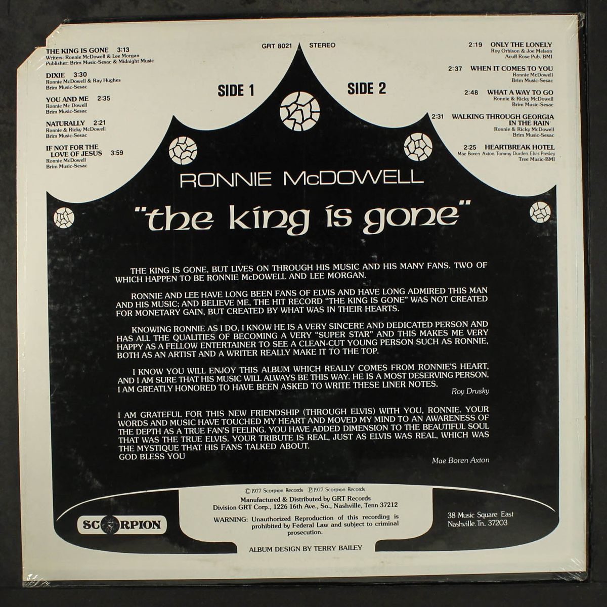 the king is gone by RONNIE MCDOWELL