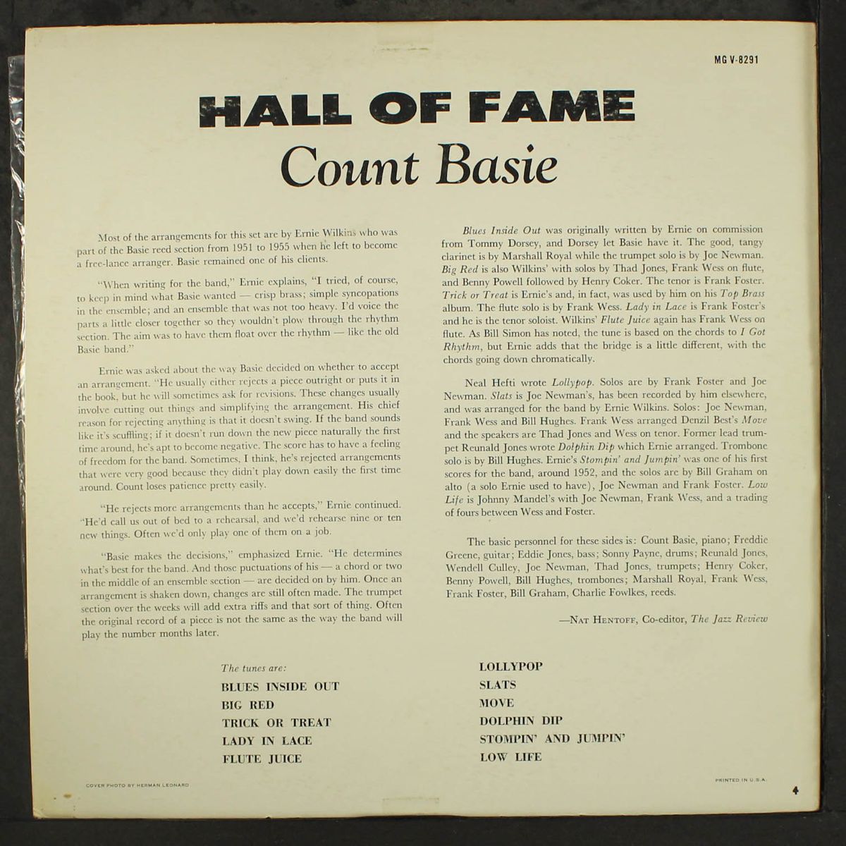hall of fame by COUNT BASIE