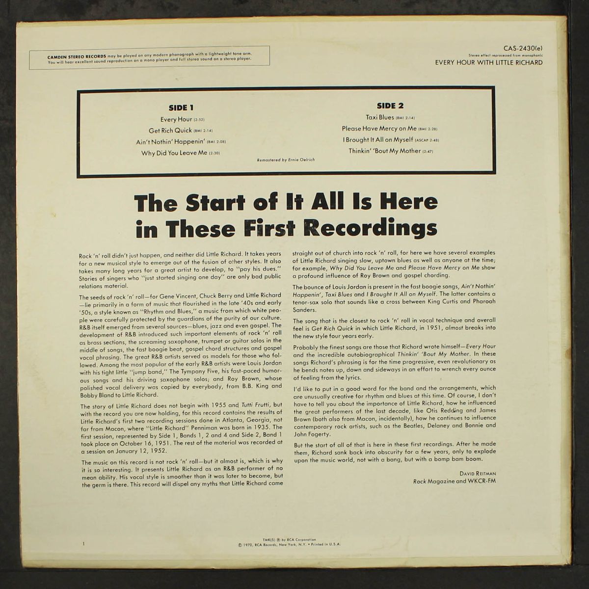 every hour with by LITTLE RICHARD
