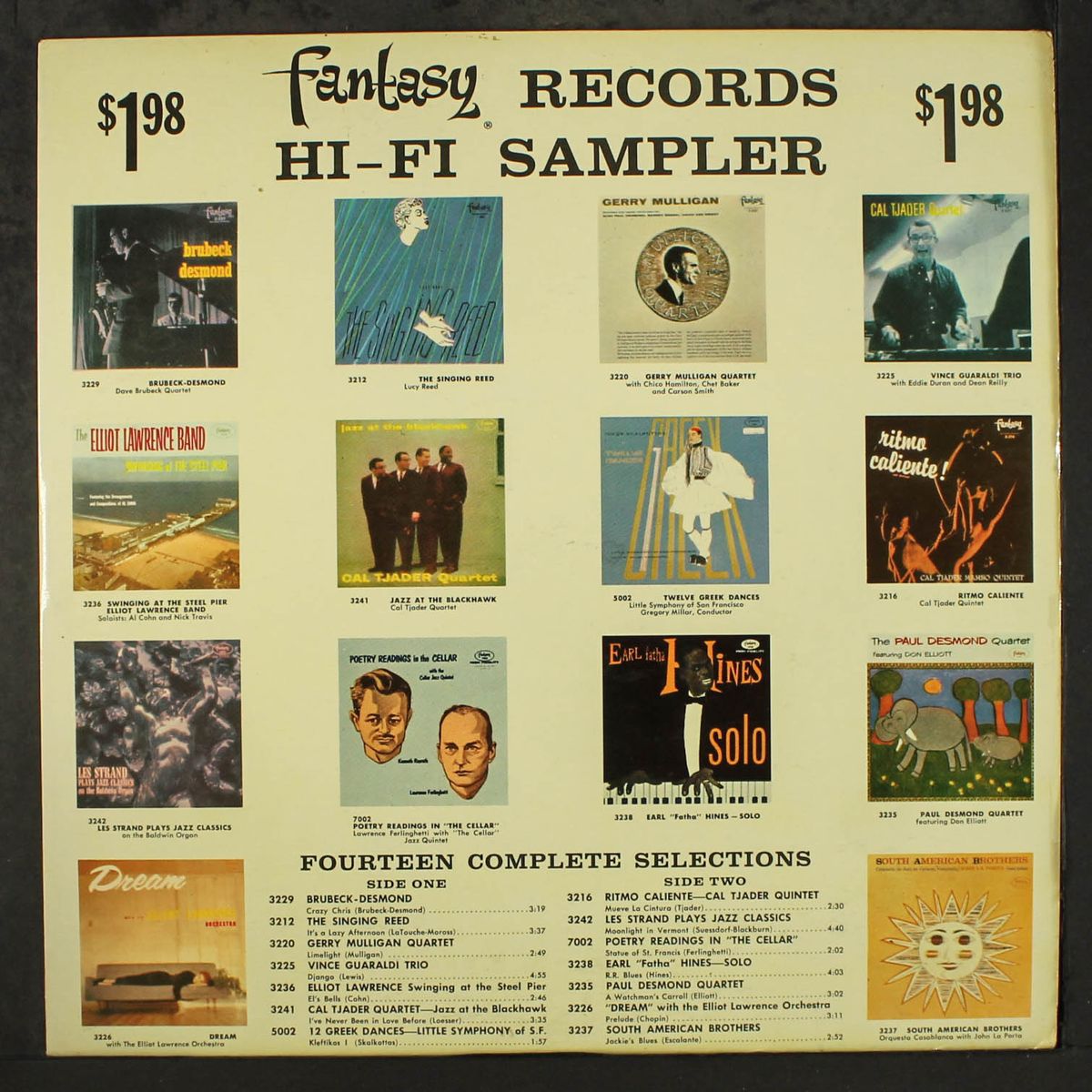 fantasy records hi-fi sampler by VARIOUS