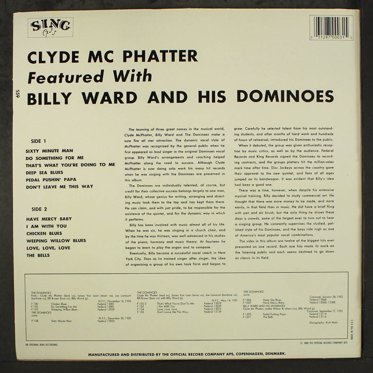 clyde mcphatter w/ billy ward & dominoes by CLYDE MCPHATTER W/ BILLY WARD & DOMINOES