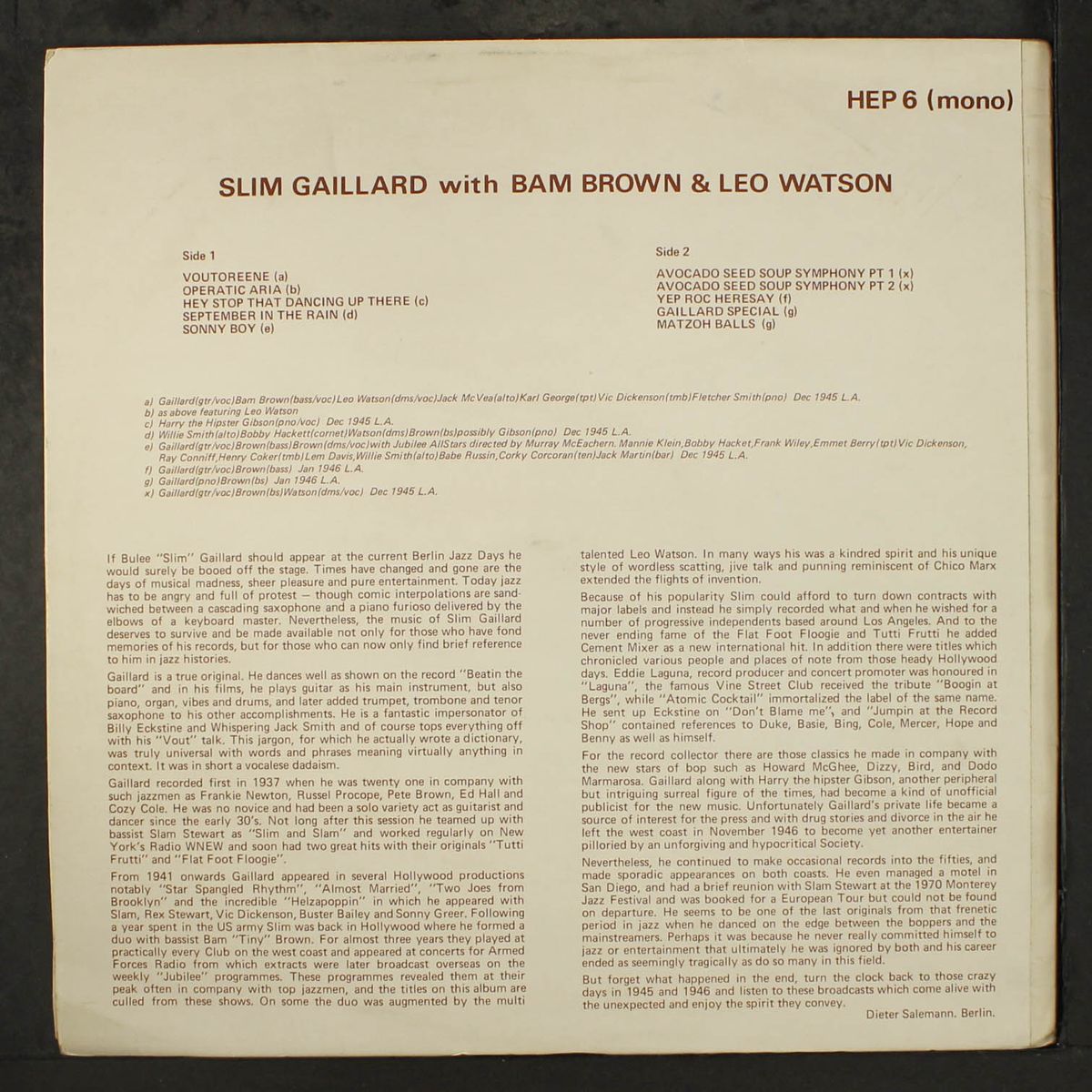 mcvouty slim & bam by SLIM GAILLARD