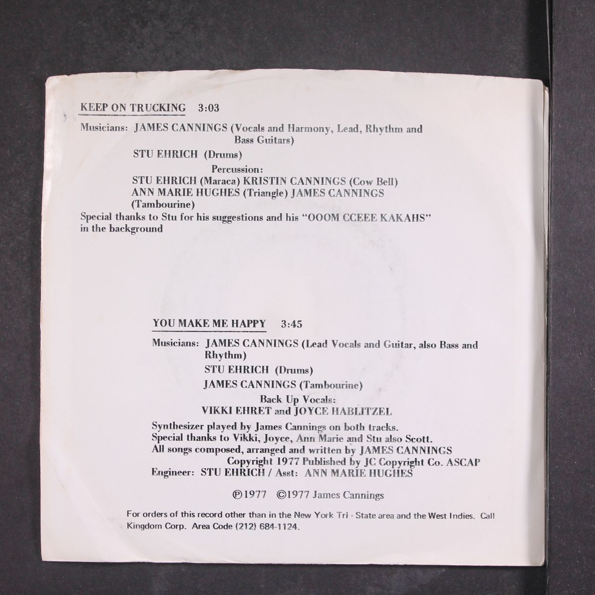 keep on trucking / you make me happy by JAMES CANNINGS & FAITH