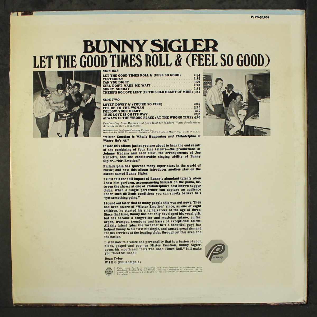let the good times roll by BUNNY SIGLER
