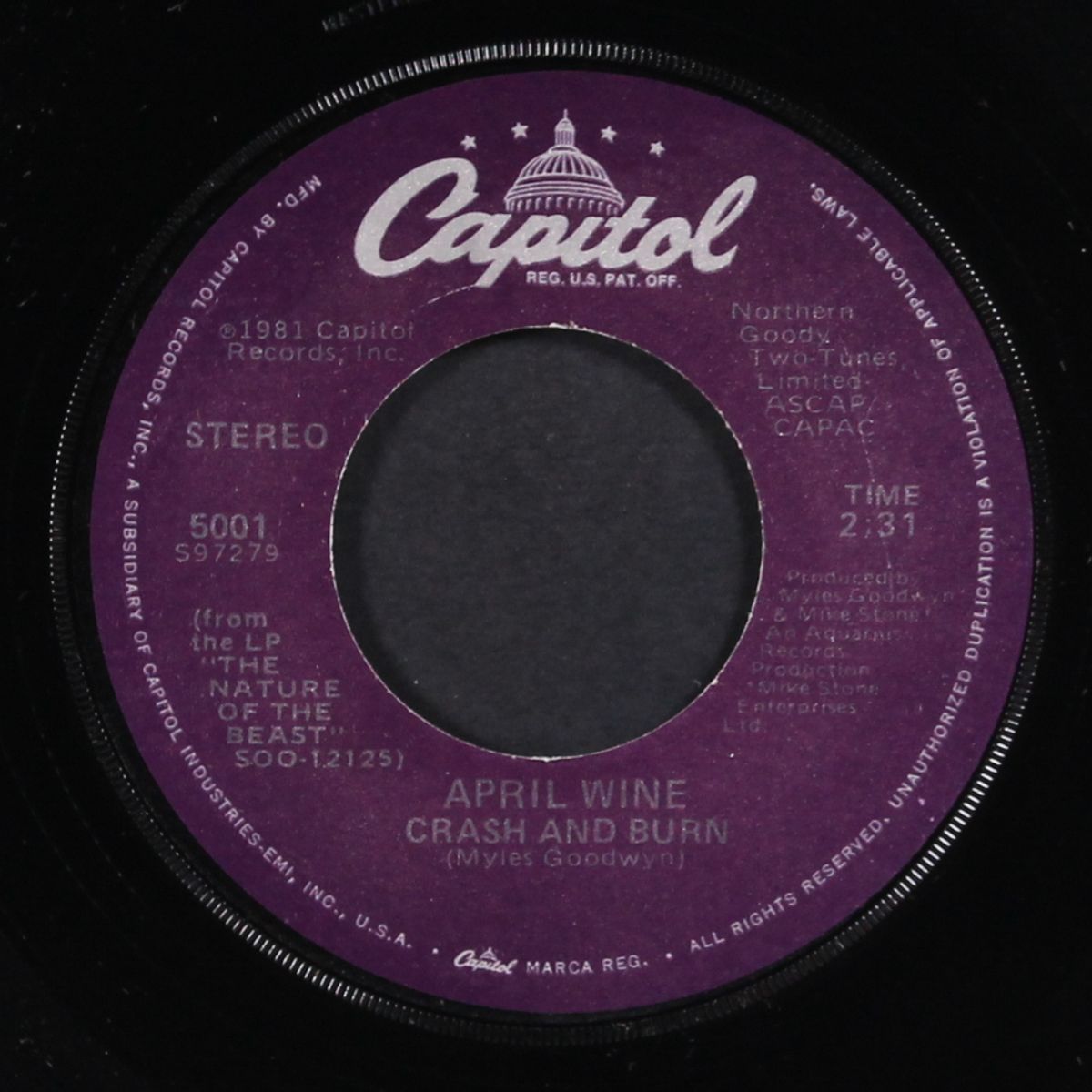 sign of the gypsy queen / crash & burn by APRIL WINE