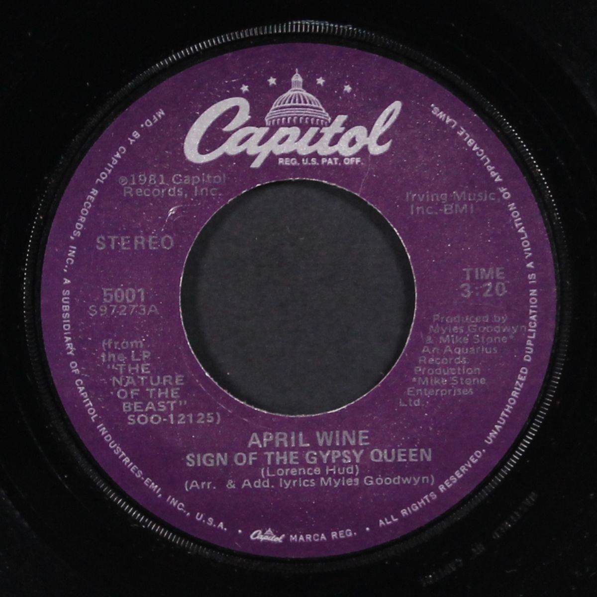 sign of the gypsy queen / crash & burn by APRIL WINE