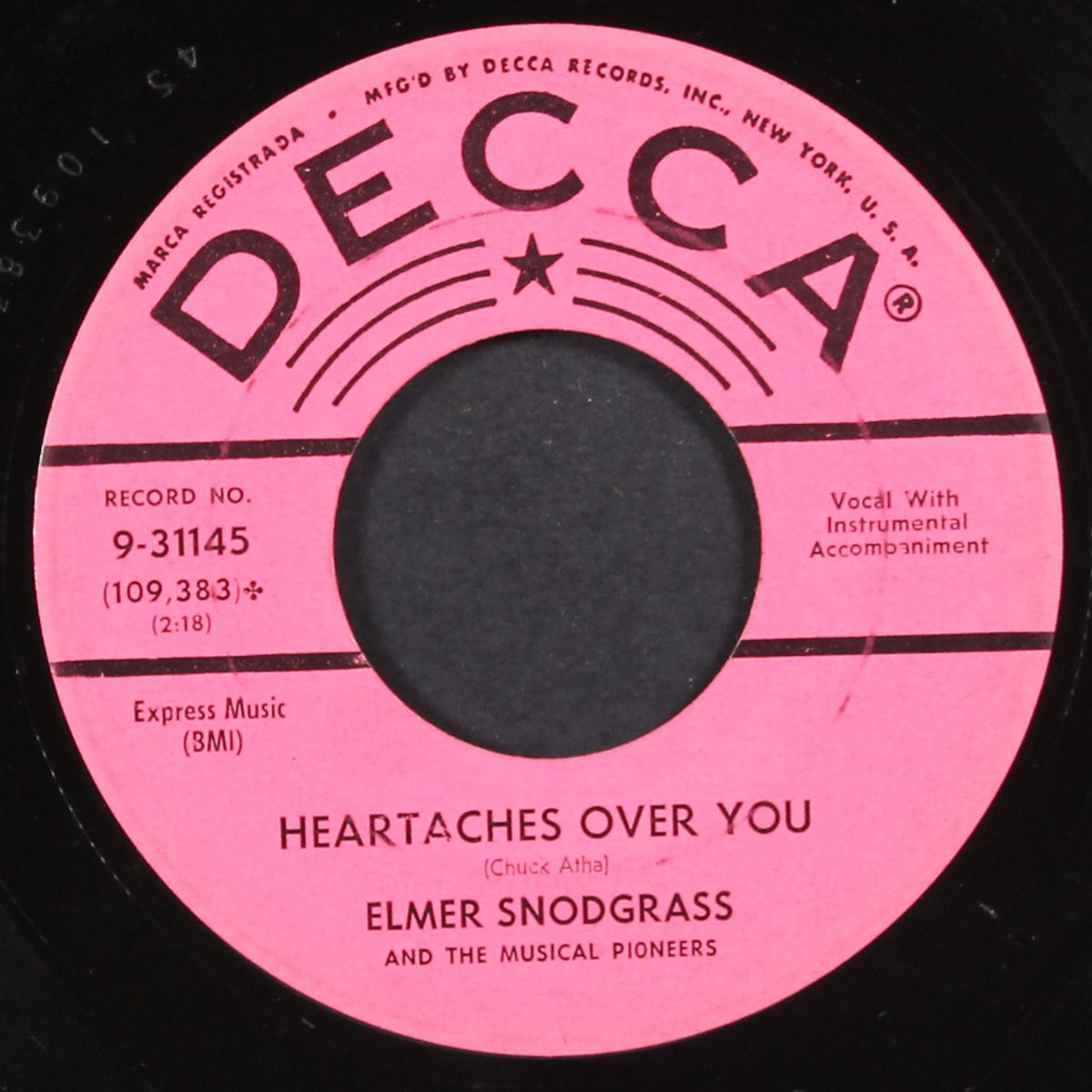 what a terrible feeling / heartaches over you by ELMER SNODGRASS