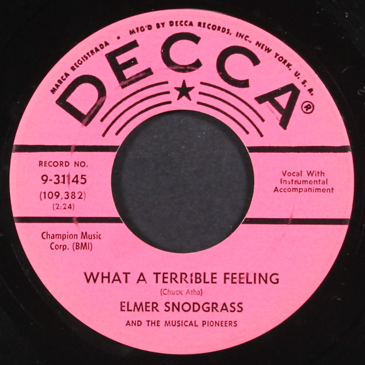 what a terrible feeling / heartaches over you by ELMER SNODGRASS