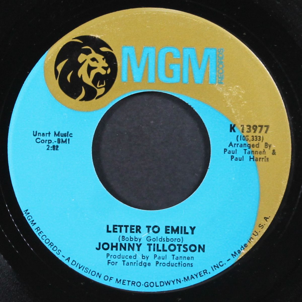 letter to emily by JOHNNY TILLOTSON