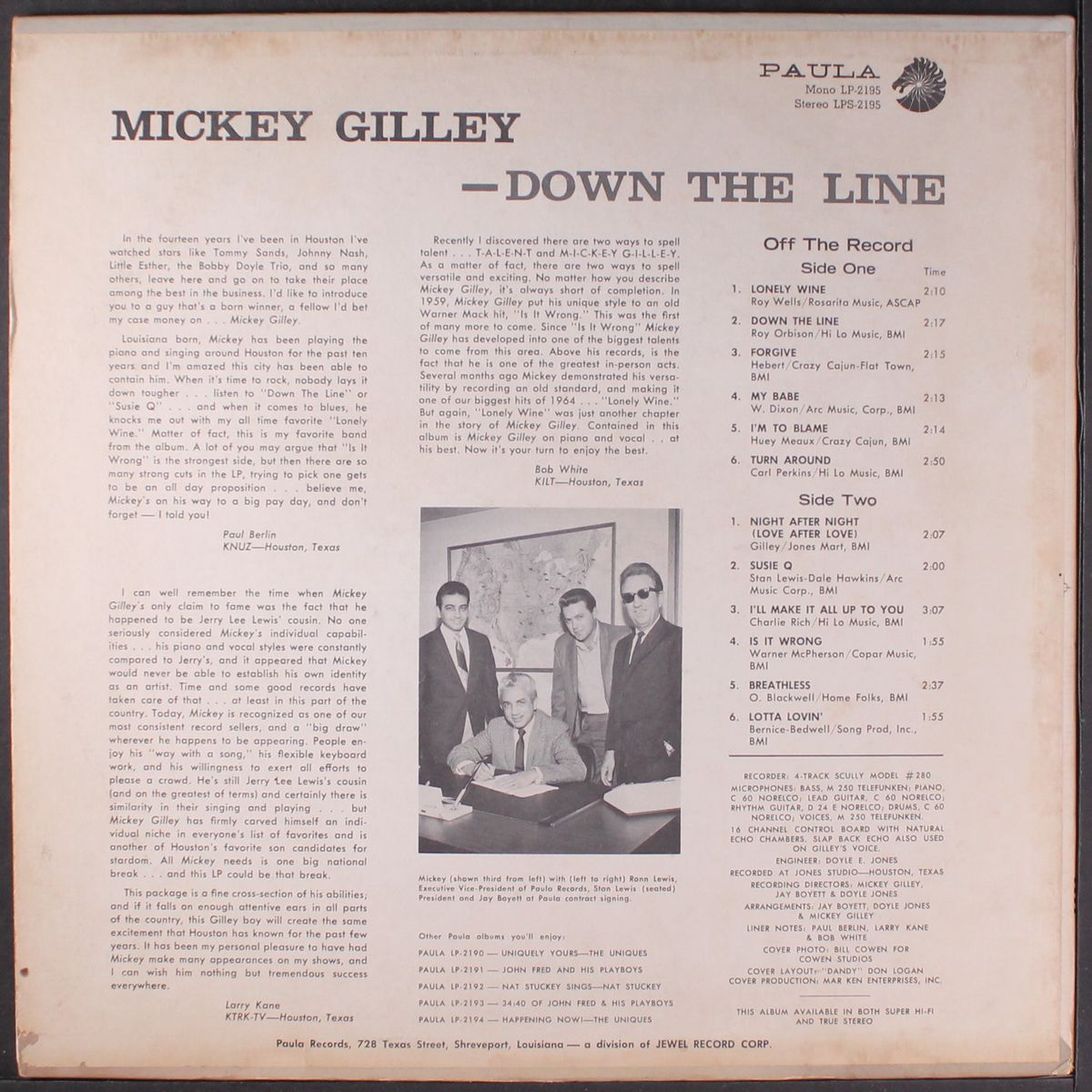 down the line by MICKEY GILLEY