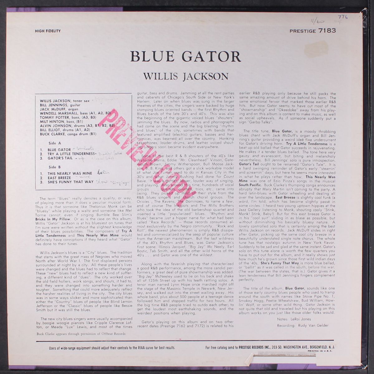 blue gator by WILLIS JACKSON