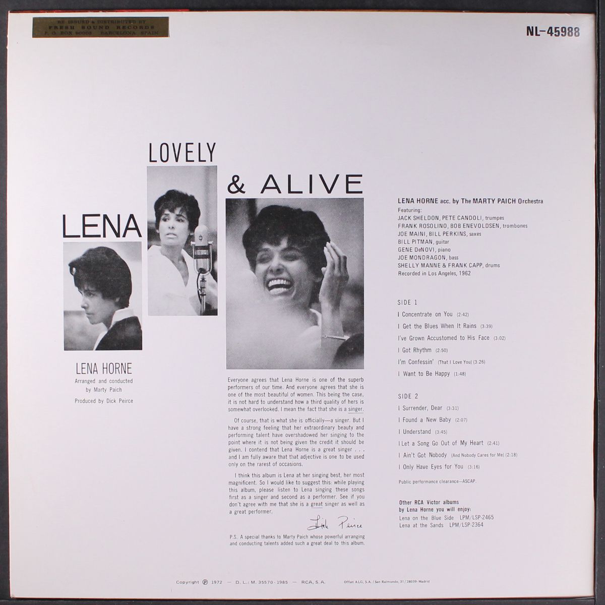 lovely & alive by LENA HORNE