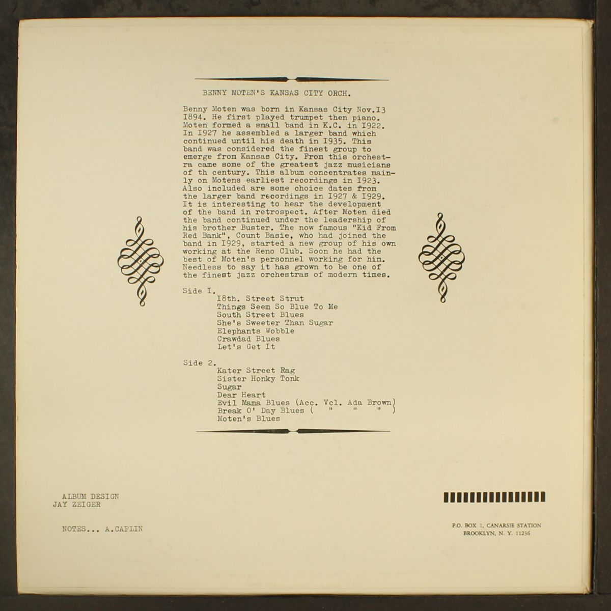 kansas city orchestra 1923-29 by BENNIE MOTEN