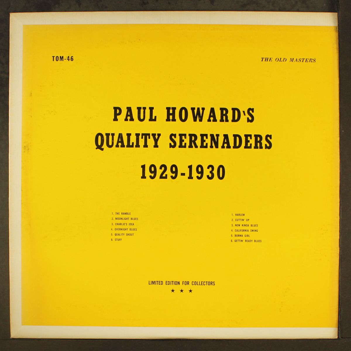 1930-1930 by PAUL HOWARD'S QUALITY SERENADERS