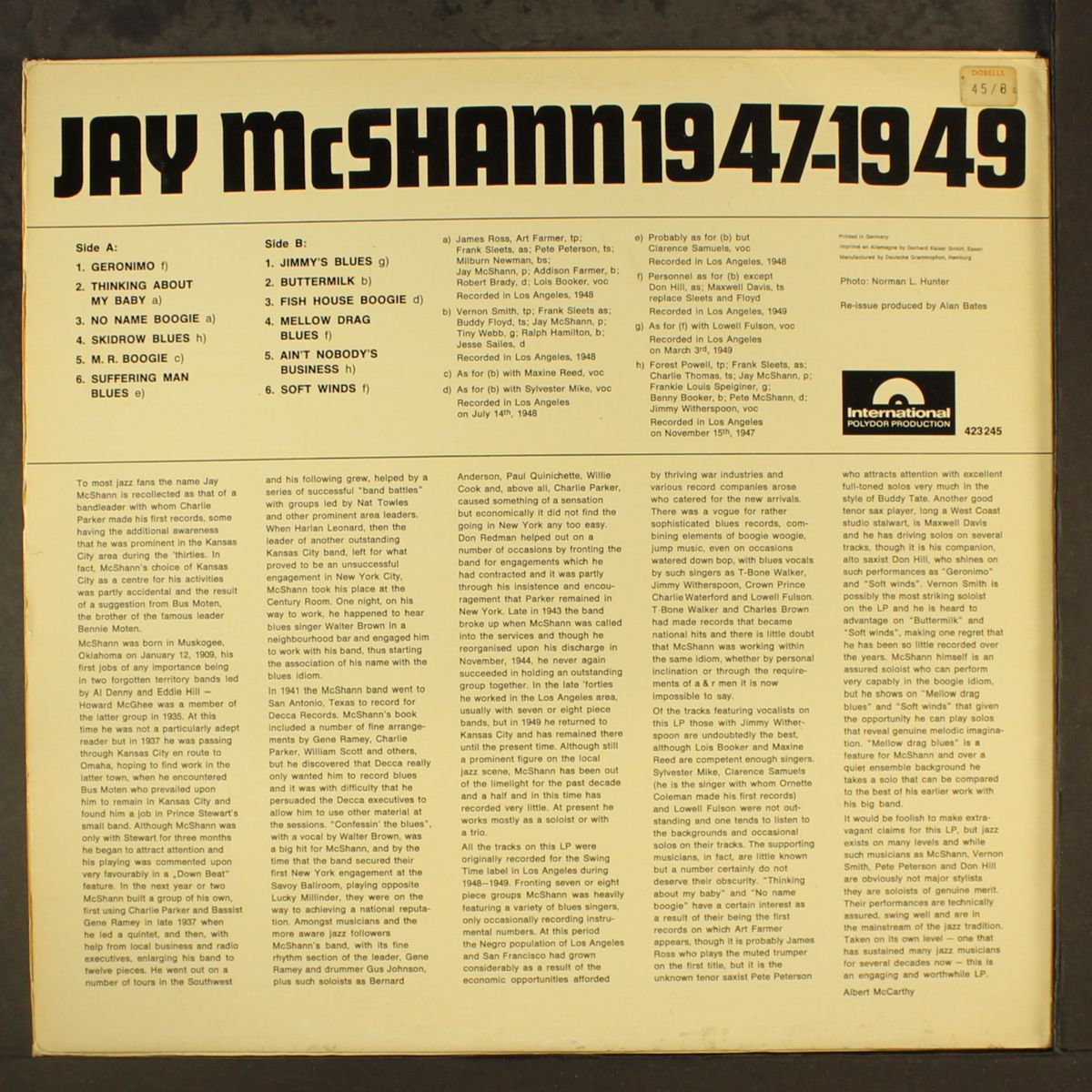 1947-1949 by JAY MCSHANN