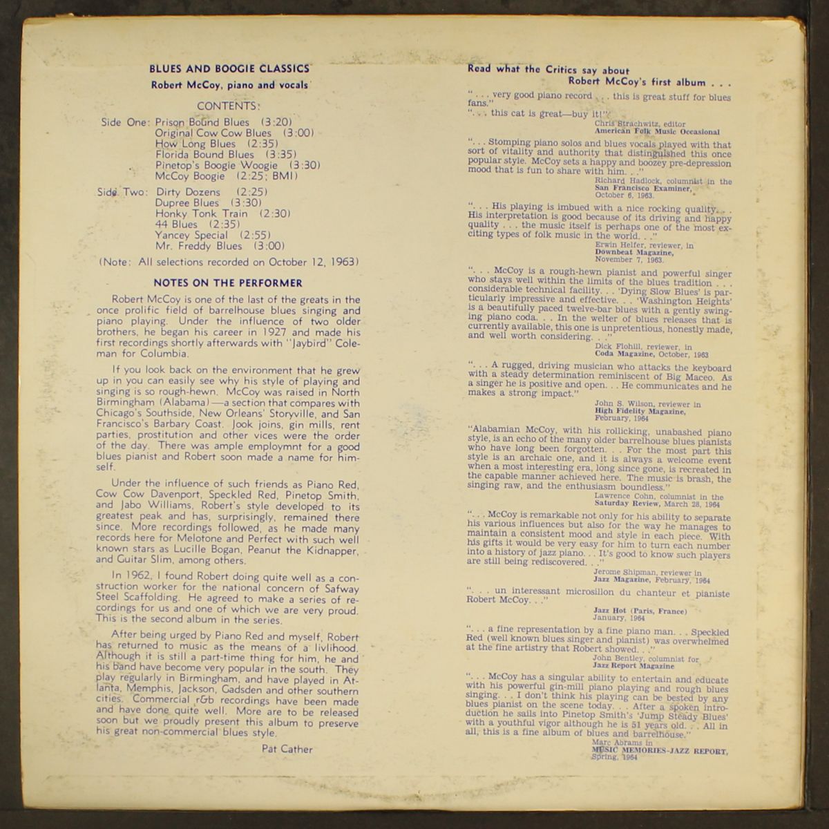 blues and boogie classics by ROBERT MCCOY
