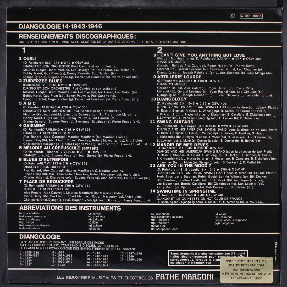 djangologie 14, 1943-1946 by DJANGO REINHARDT
