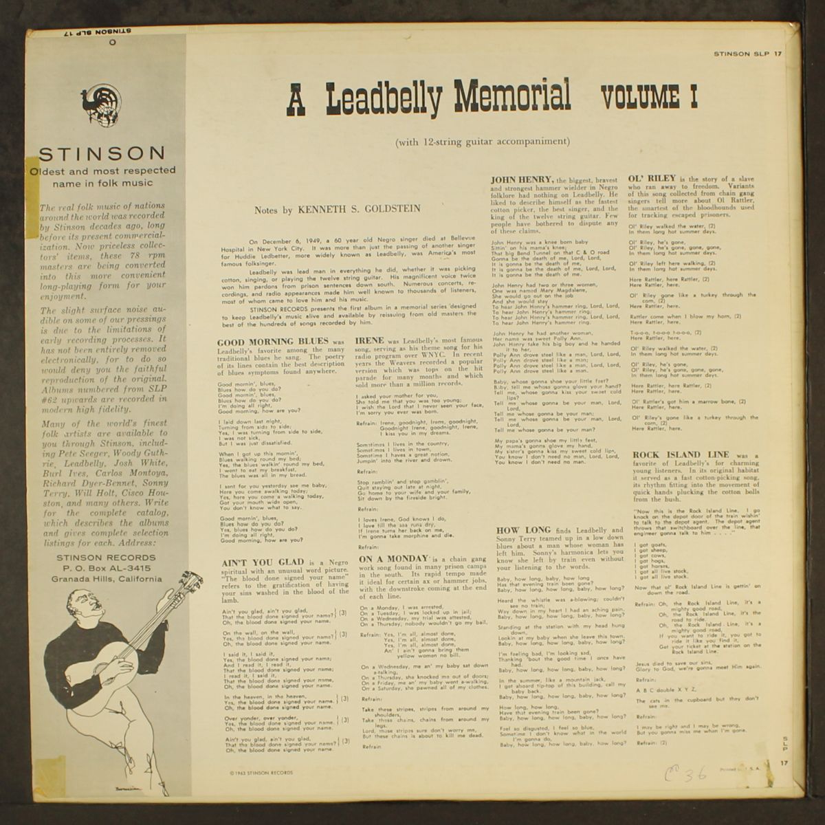 memorial volume 1 by LEADBELLY