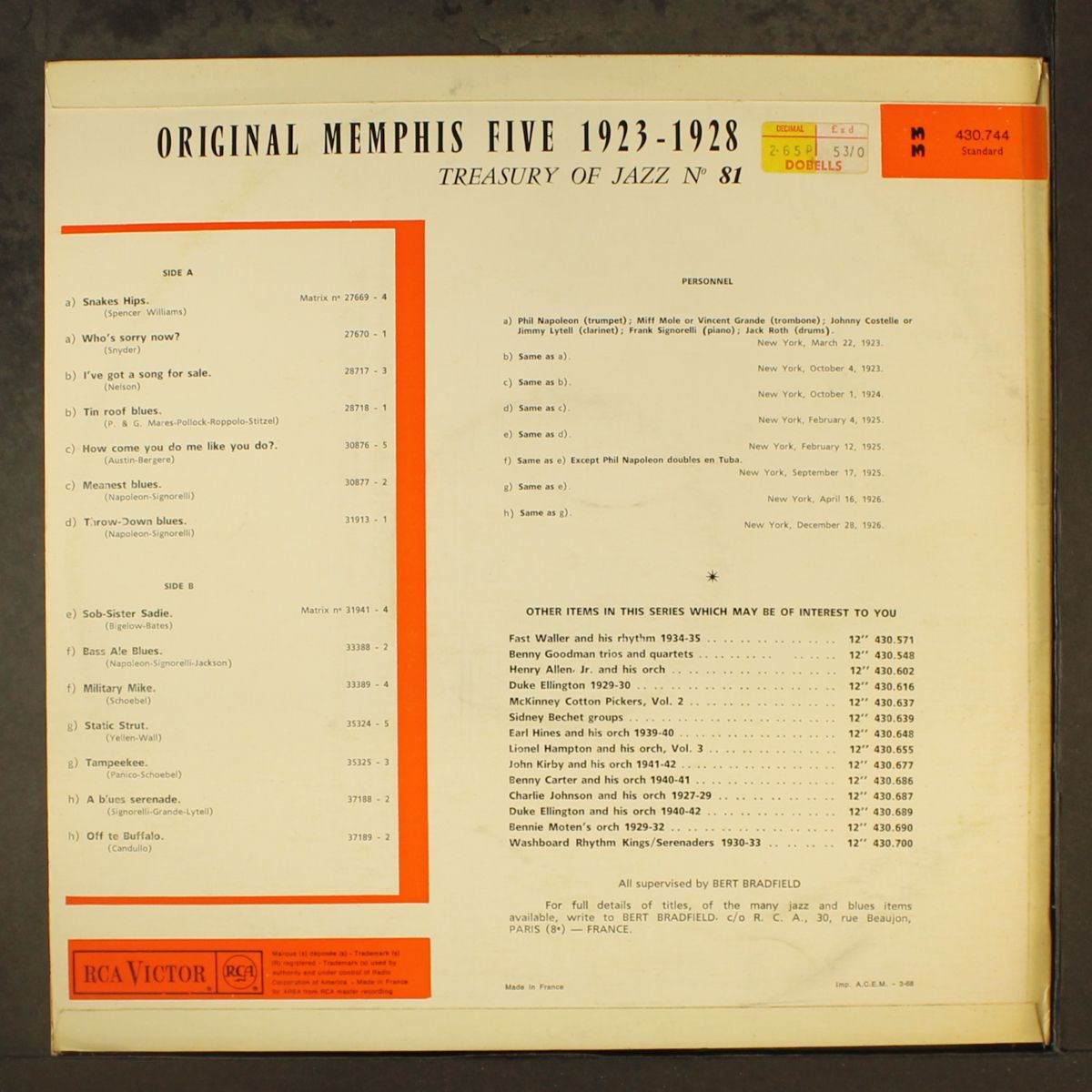 1923-1928 by ORIGINAL MEMPHIS FIVE