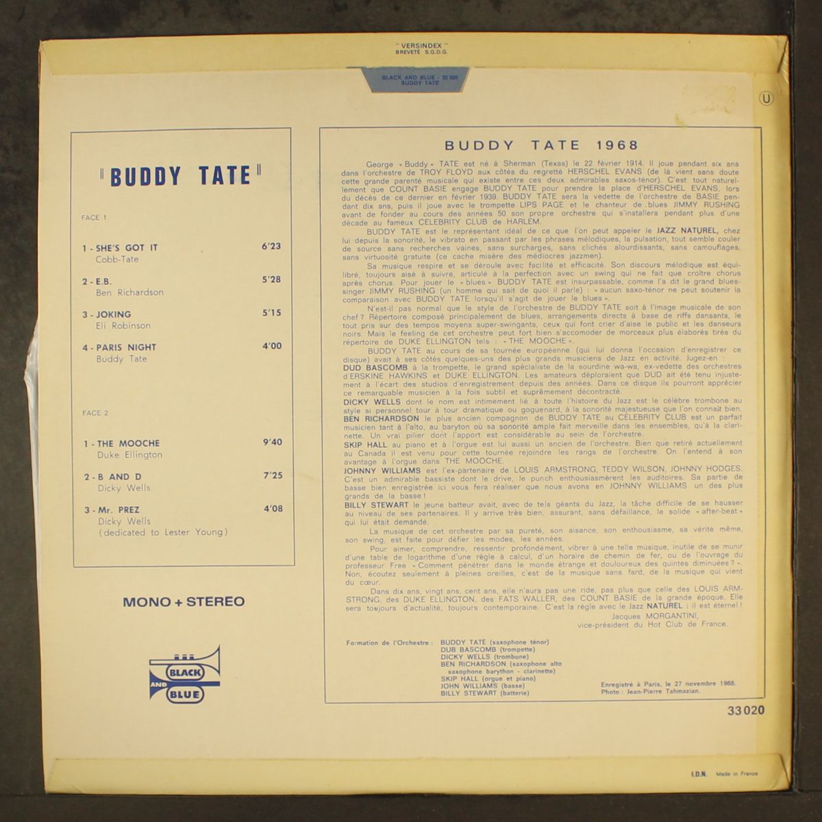 and his celbrity club orch. vol. 2 by BUDDY TATE