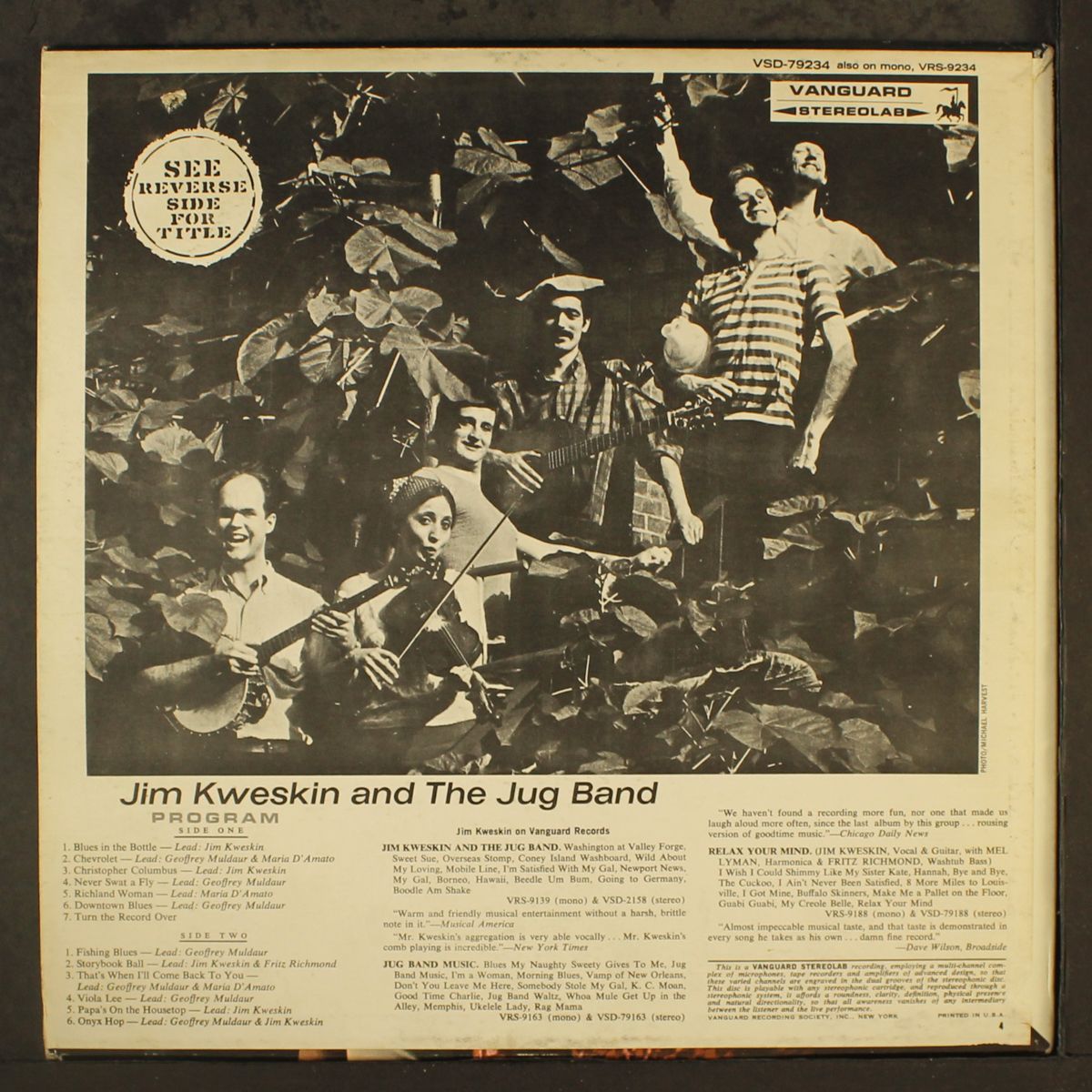 see reverse side for title by JIM KWESKIN