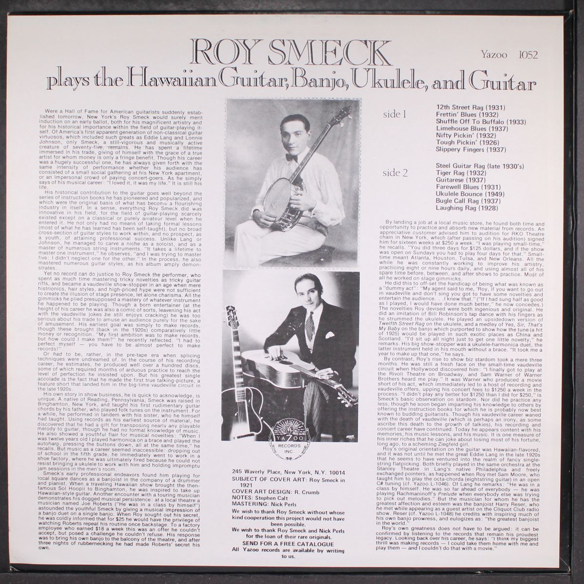 plays hawaiian guitar, banjo, ukulele and guitar by ROY SMECK