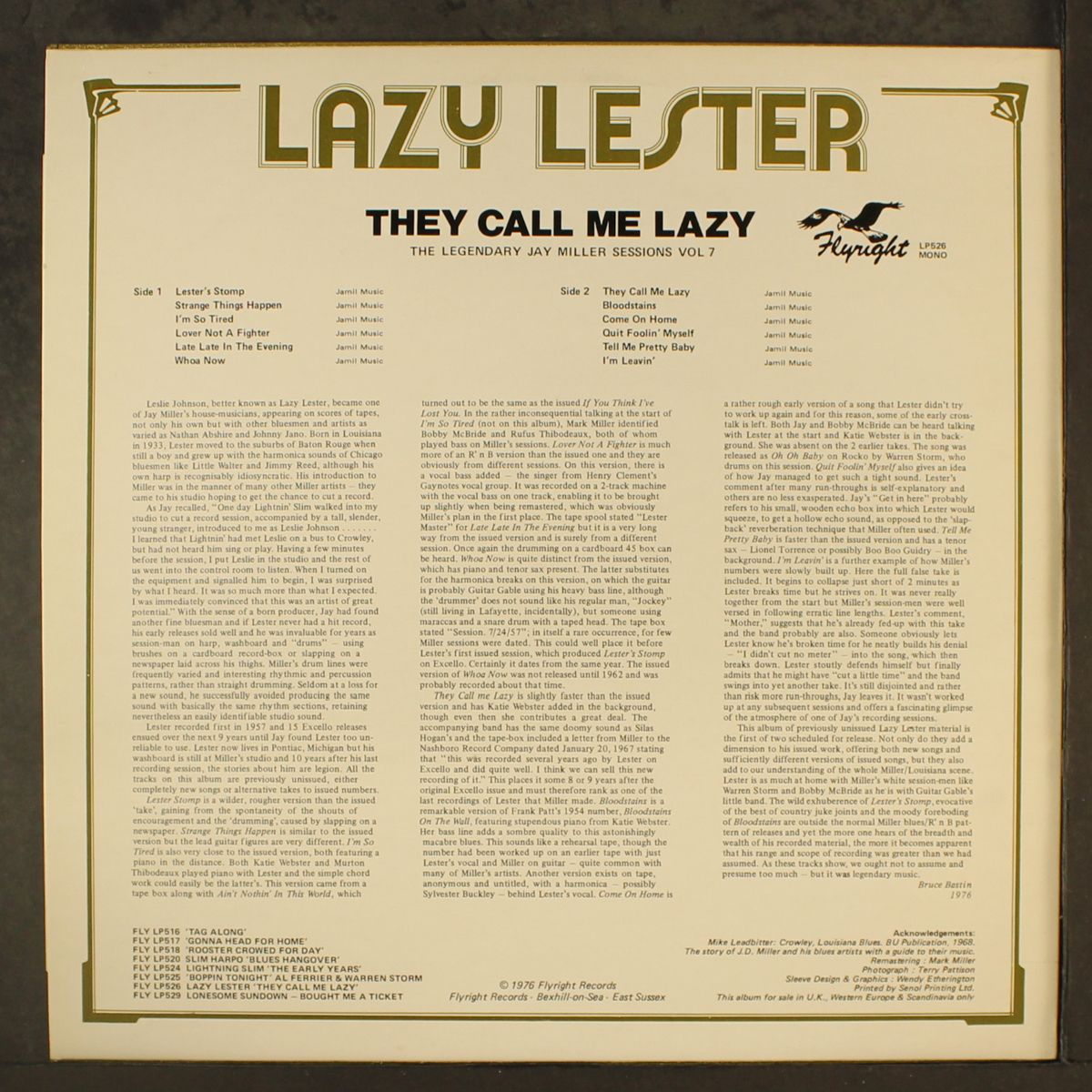 they call me lazy by LAZY LESTER