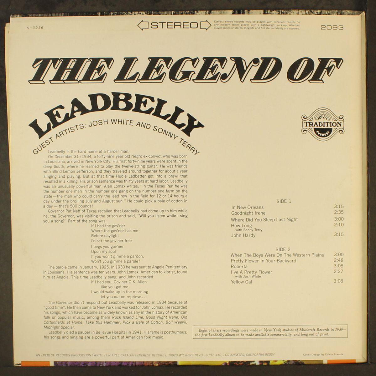 the legend of by LEADBELLY