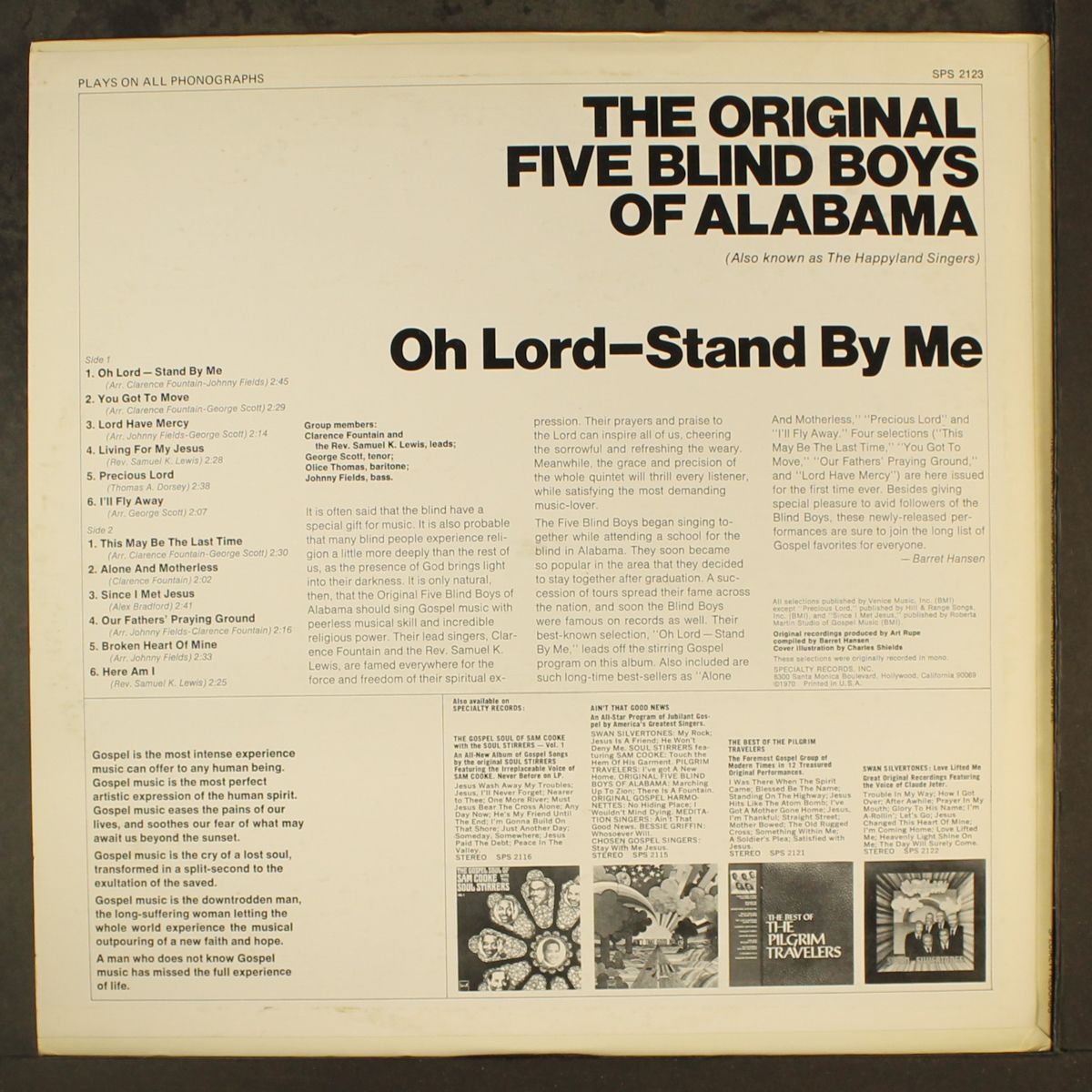 oh lord stand by me by FIVE BLIND BOYS OF ALABAMA