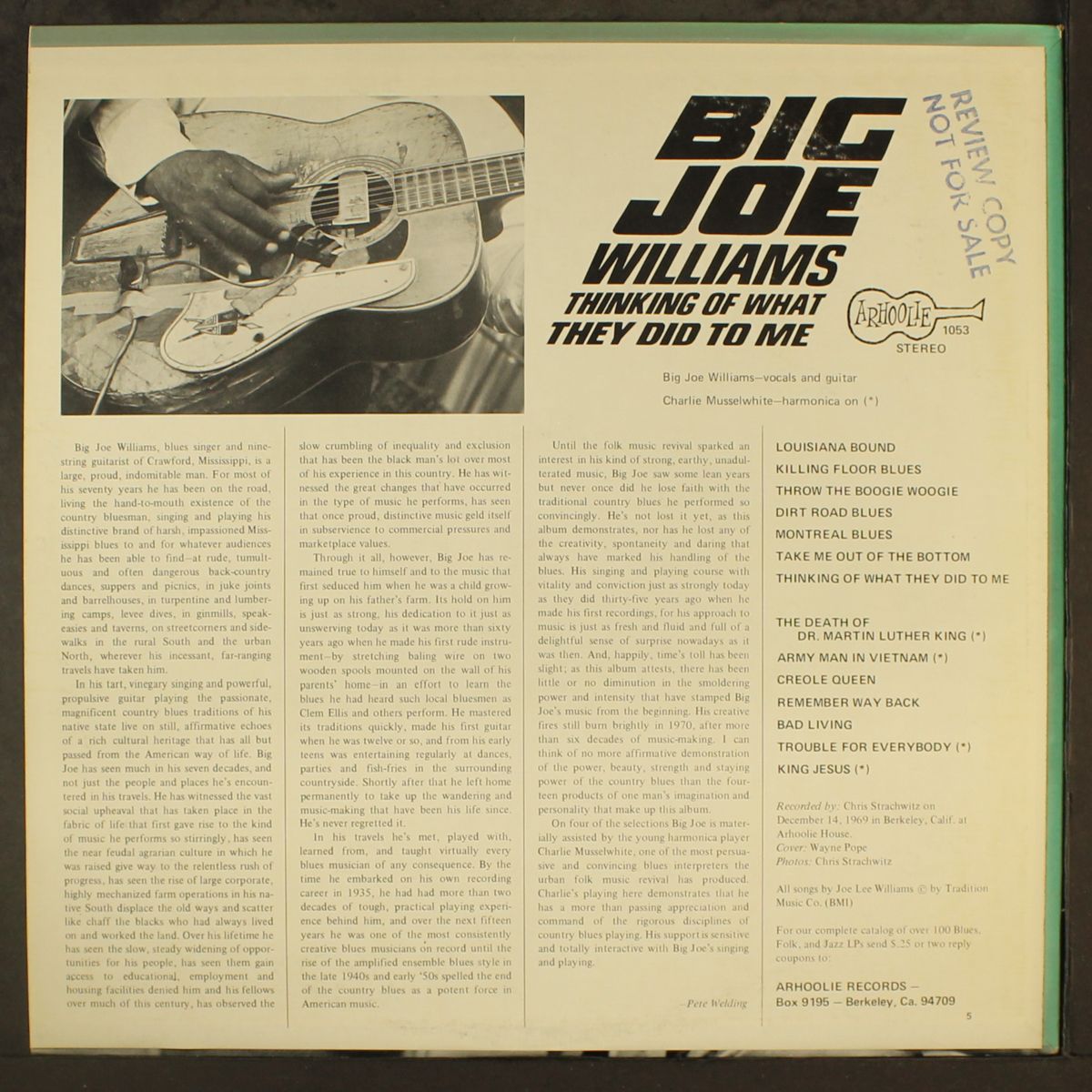 thinking of what they did to me by BIG JOE WILLIAMS
