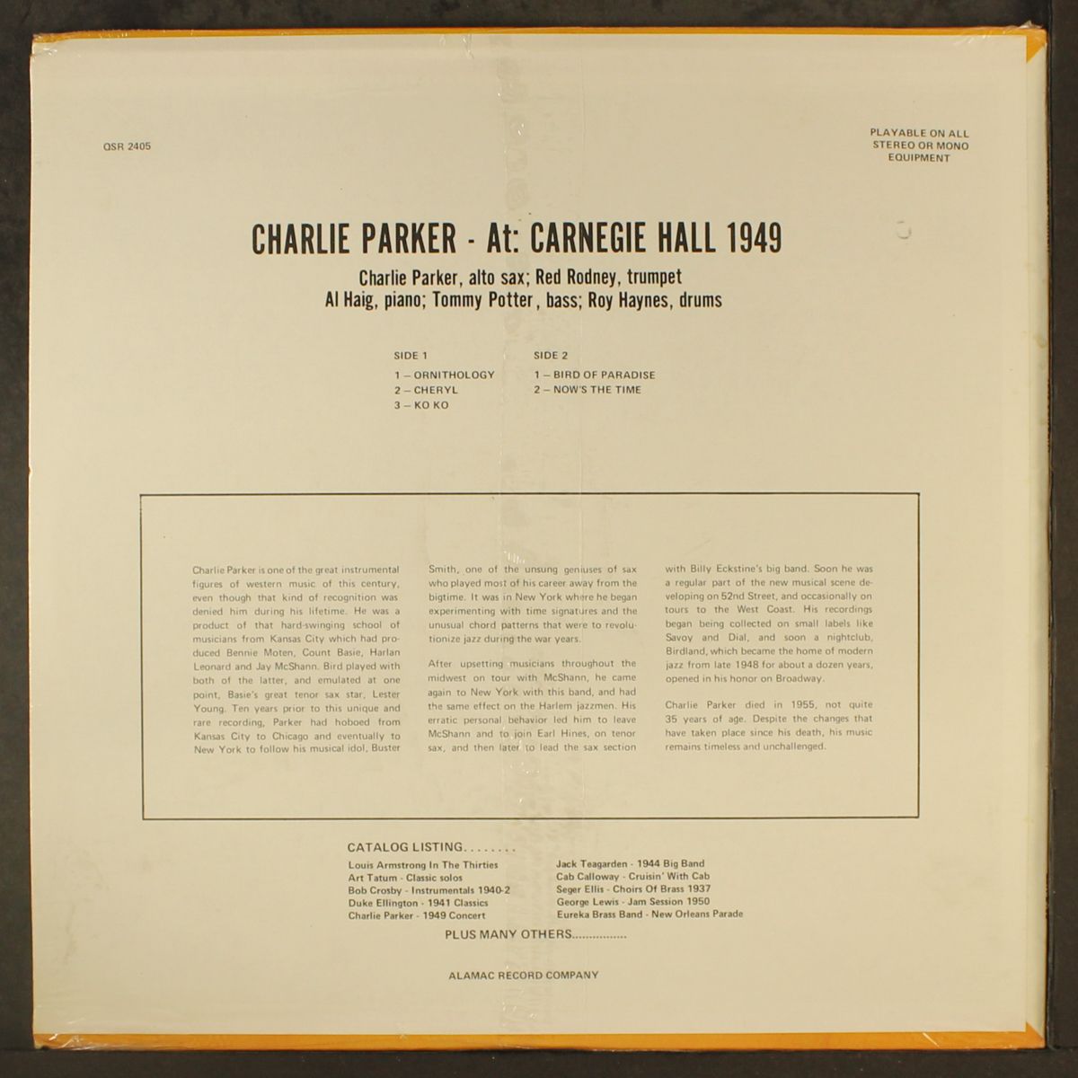 1949 concert by CHARLIE PARKER