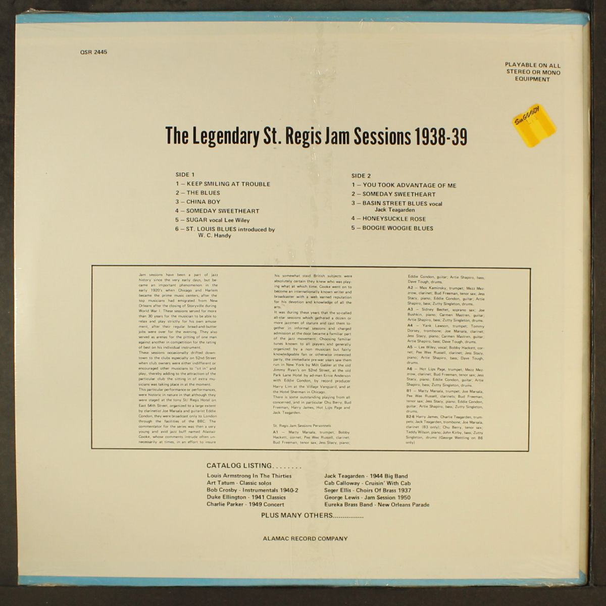 legendary st. regis jam sessions 1938-39 by VARIOUS